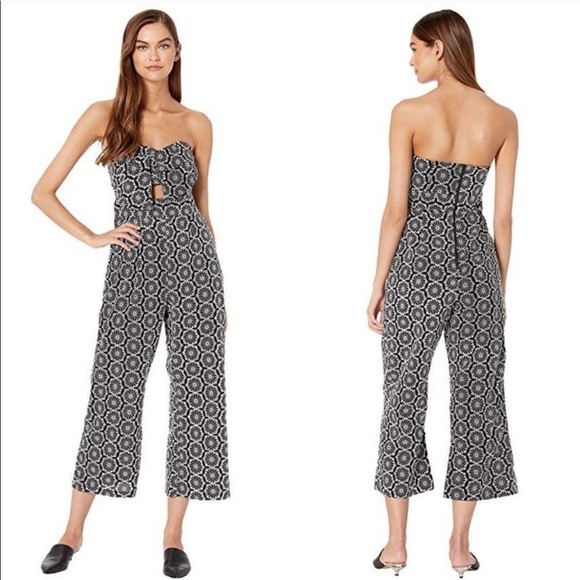 Bardot Pants - Bardot strapless jumpsuit, embroidered